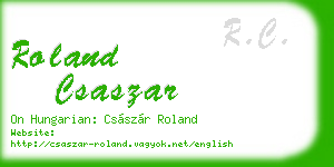 roland csaszar business card